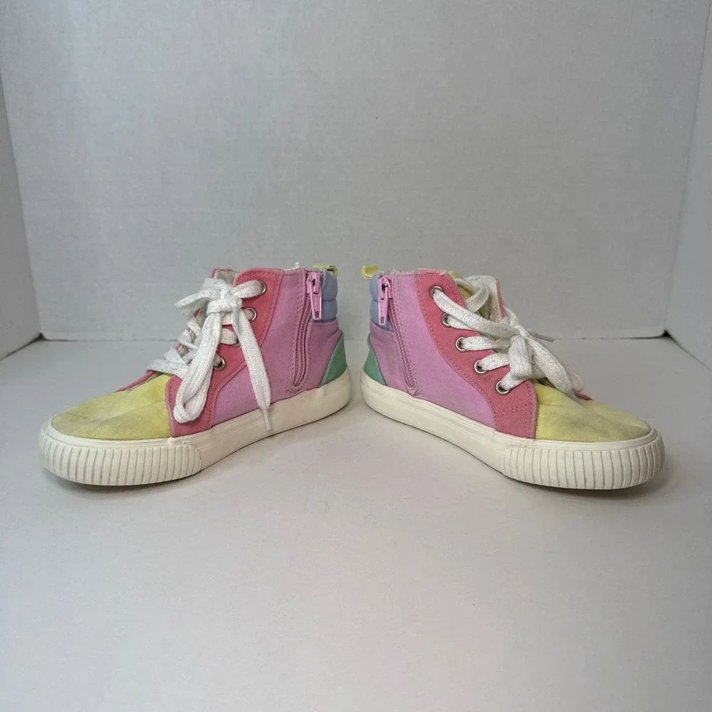 Cat & Jack Toddler Girls Nabi Colorblock Lace Up Zip Sneakers Pastel Size 12
